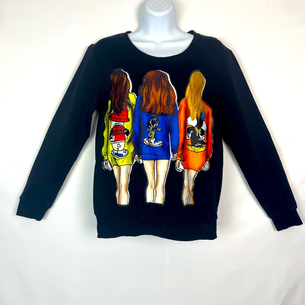 Yativi Black Embroidered Sweater M